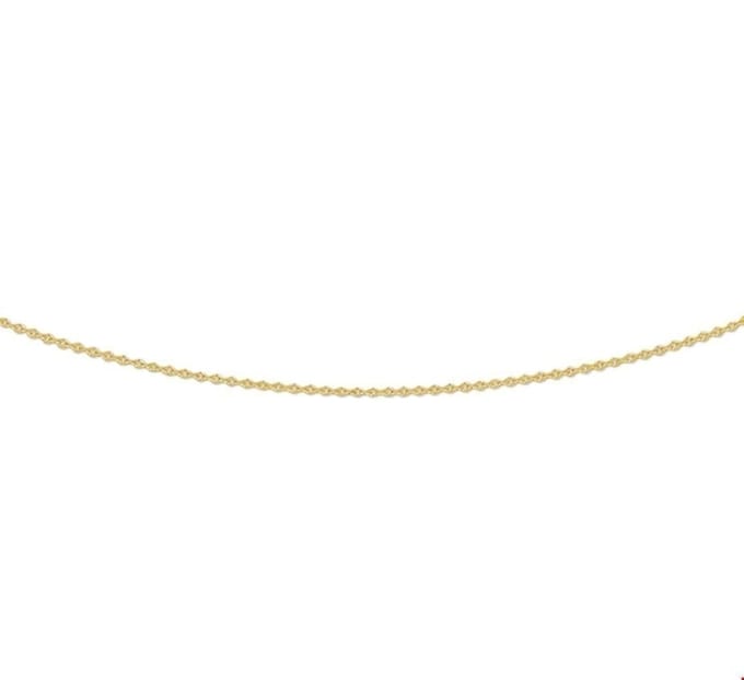 The Jewelry Collection Ketting Anker Plat 0,8 mm 42 cm - Goud