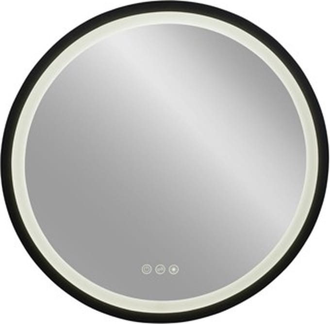 Plieger Nero Round spiegel rond 80 cm met LED met touch bediening