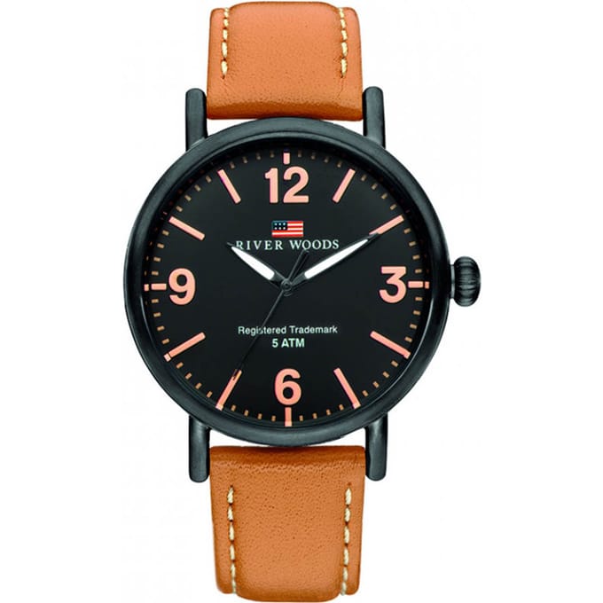 River Woods Delaware RW420036 Horloge - Leer - Bruin - Ø 42 mm