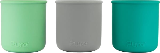 Pura my-my™ - silicone - drinkbeker - 3-pack - Mint, Grijs en Moss