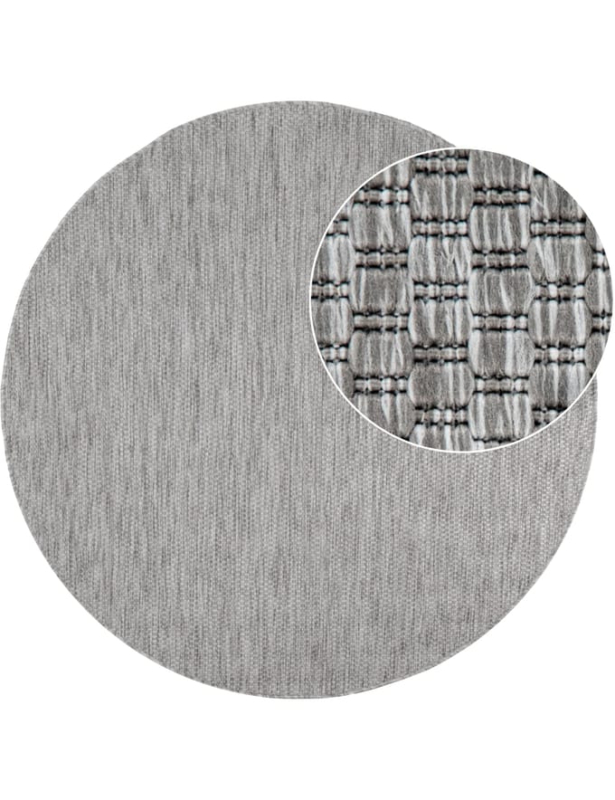 Binnen- en buitenkleed Venezia grijs  120 cm rond