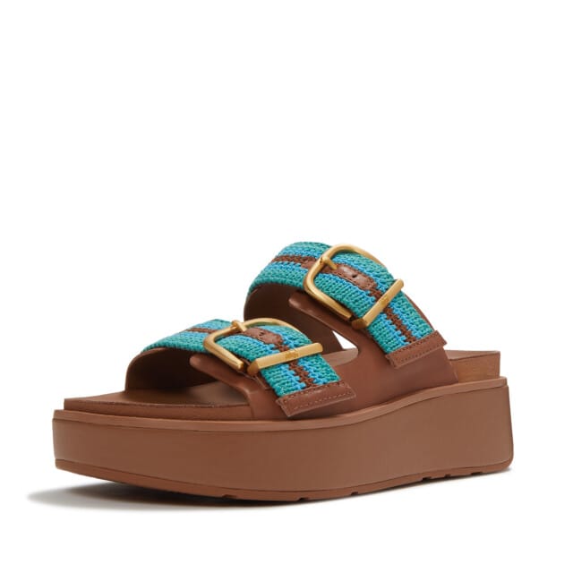 FitFlop Dames sandalen Gen-FF Max Buckle Stripe-Webbing Two-Bar Slides A3E