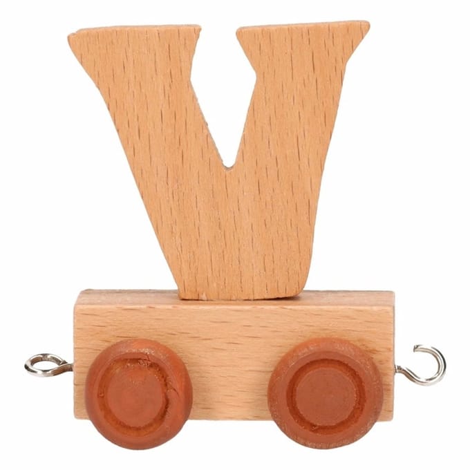 Houten lettertrein letter V