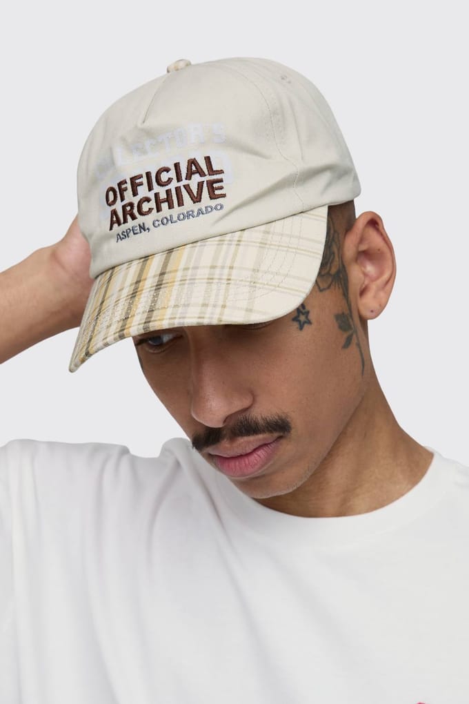 Embroidered Official Archive 5 Panel Cap | White