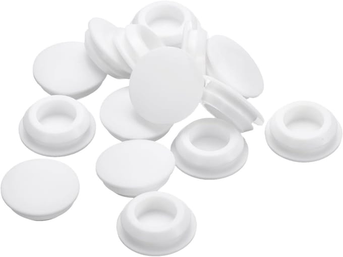Siliconen Stopjes - Rubberen Doppen - Gaten Afsluiten - Met Kliksluiting - 155-17 mm - Wit