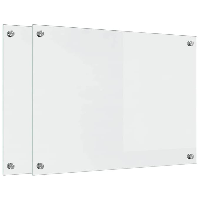 vidaXL - Keukenachterwand - 2 - st - Transparant - 70 - x - 50 - cm - gehard - glas