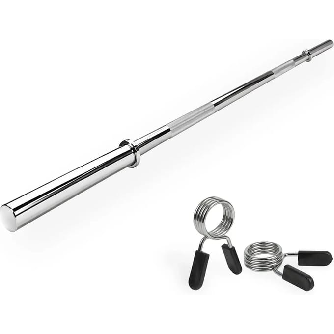 VirtuFit Halterstang - Barbell Stang - Veerclipsluiting - 120 cm - 30 mm