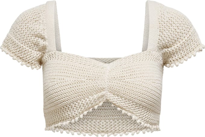 ONLY - ONLSUMMER LIFE CROPPED S/S TOP EX KNT - Dames - Gebreide truien