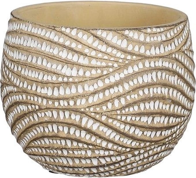 MICA DECORATIONS HENDRICK BLOEMPOT - H9 X Ø11 CM - CRÈME