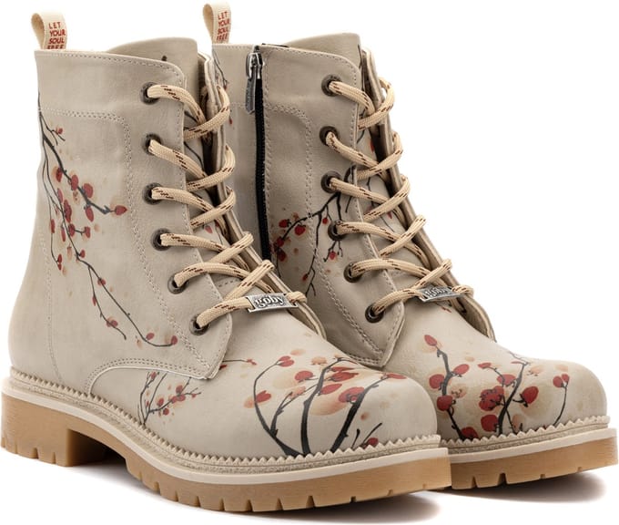 GOBY - Sanko Ankle Boots - Dameslaarzen - Handmade - Bloemenprint - Maat 36