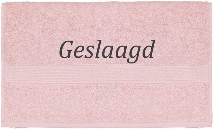 Handdoek - Geslaagd - 100x50cm - Roze