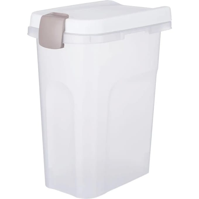 Trixie voerton luchtdicht afsluitbaar kunststof transparant wit / wit - 15 LTR 22X34X41,5 CM
