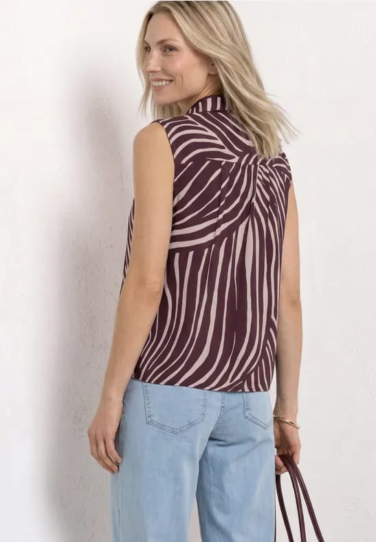 Blousetop met bowlingkraag en knoop
