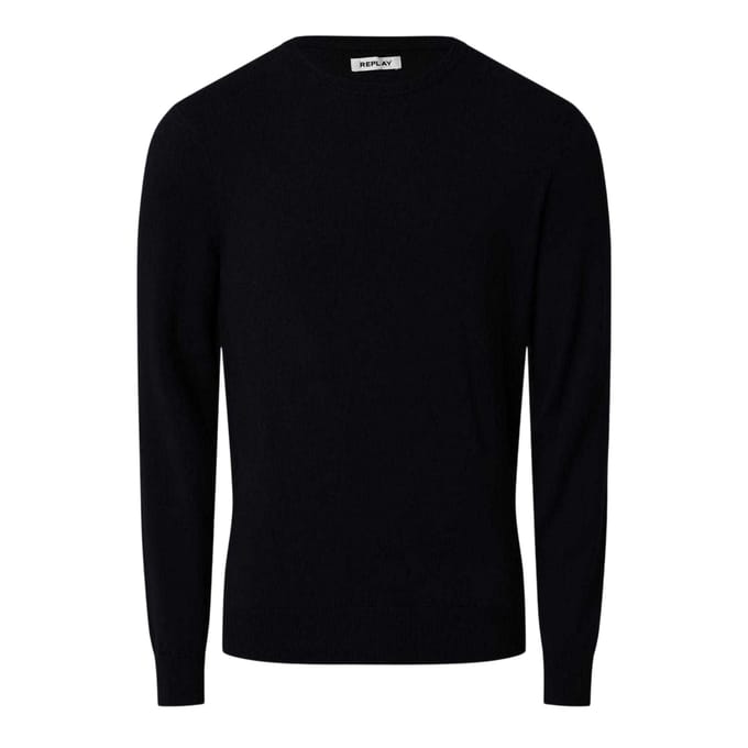 Replay Herentrui met ronde hals van katoenmix (Blauw)