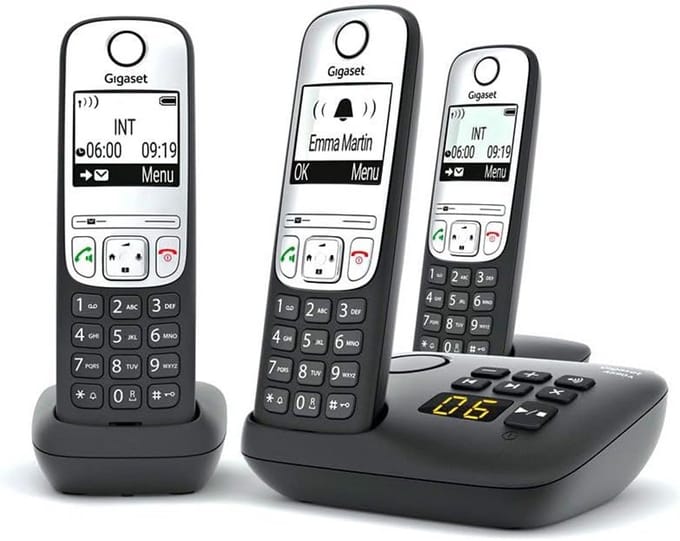 Draadloze DECT Telefoon THP (3x Hoorn) met Antwoordapparaat
