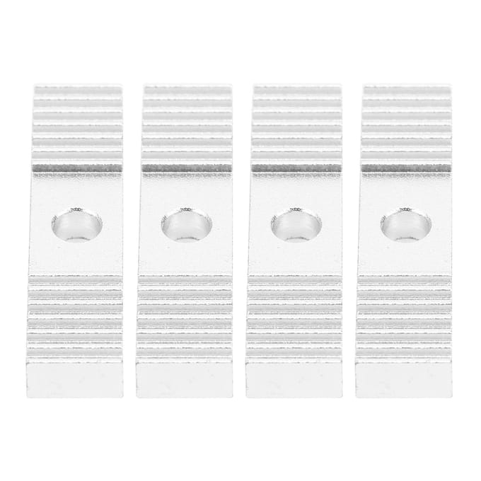 16 stuks Timing Riem Fixeertand Aluminiumlegering Oxidatiebehandeling 3D Printer Onderdeel 9 x 40 mm white