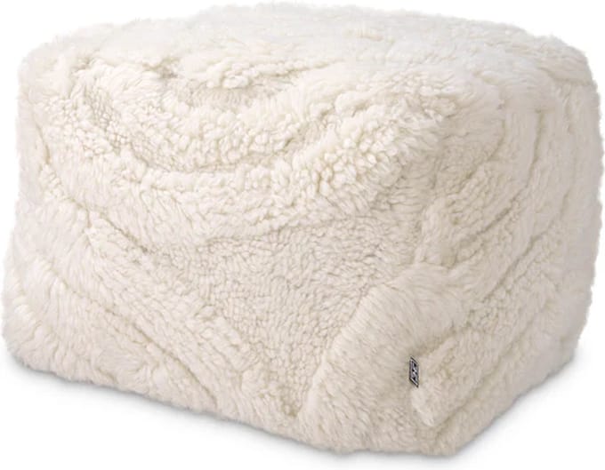 Eichholtz poef voetenkruk Stool Andres 60 x 60 x 40 cm Ivory