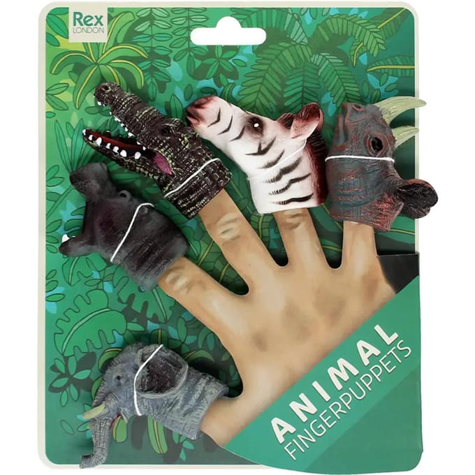 Vingerpoppetjes dieren Rex London Safari (x5)