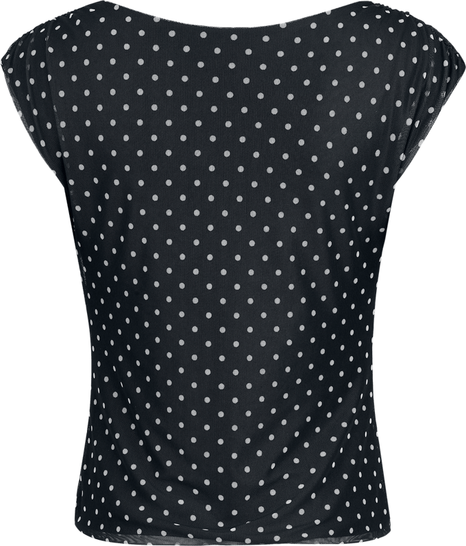 R.E.D. by EMP Top - Double Layer Polka Dot Top - S tot M - voor Vrouwen - zwart