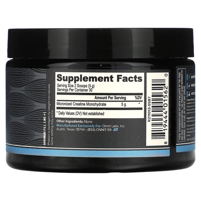 Onnit - Creatine Monohydrate - Promotes Strength and Performance - 150 gram