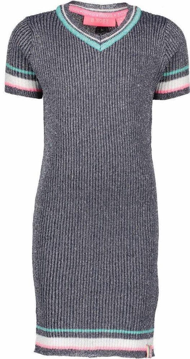 B.Nosy jurk lurex v-neck knitted midnight blue