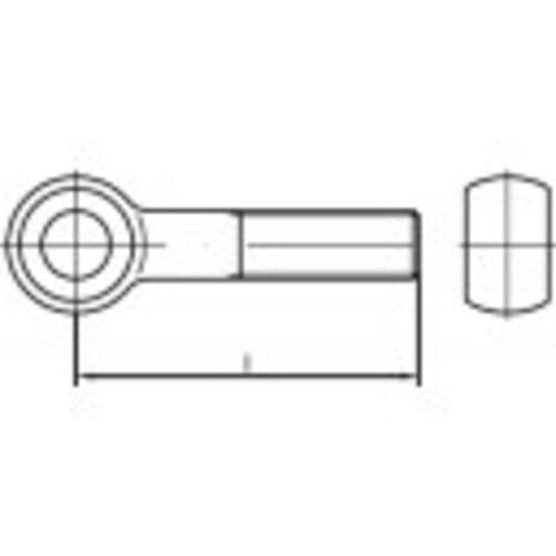 TOOLCRAFT 107155 Oogbouten M10 70 mm DIN 444 Staal 25 stuk(s)