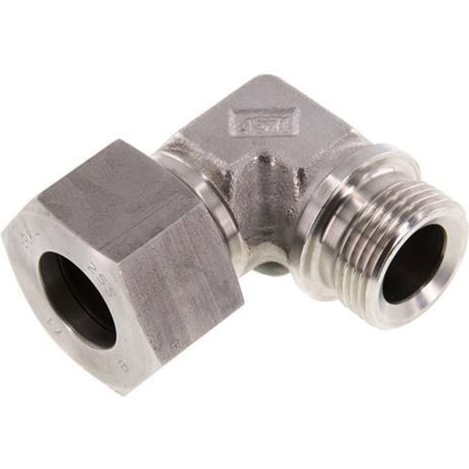 G 1'' Buitendraad x 25S RVS L-Fitting 90graden 400 Bar DIN 2353 - FL2E-MC-ST-100G-25-S