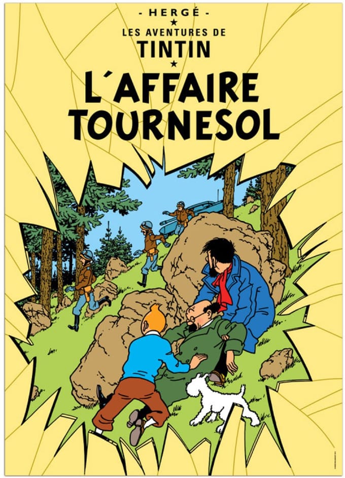 Kuifje De Zaak Zonnebloem Poster 50 x 70 cm