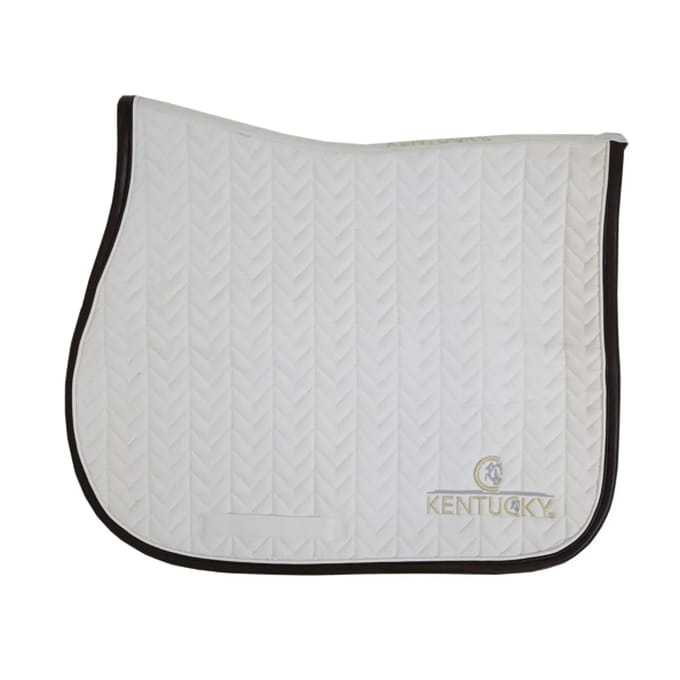 Kentucky Horsewear - Zadeldek Fishbone - Wit - Leer