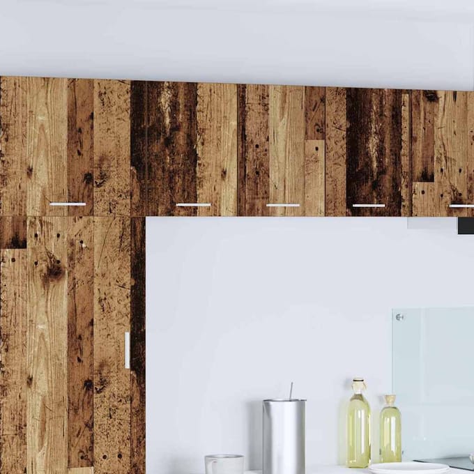 vidaXL - Hangkast - 2 - st - Oud - Hout - en - Wit - Bewerkt - hout