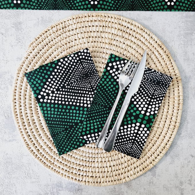 Set van 8 Servetten | 40x40cm | Zwart Bruin | 100% Katoen