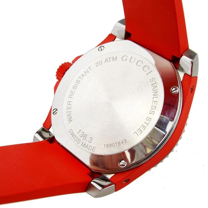 Gucci YA136309 Dive zwarte wijzerplaat siliconen herenhorloge