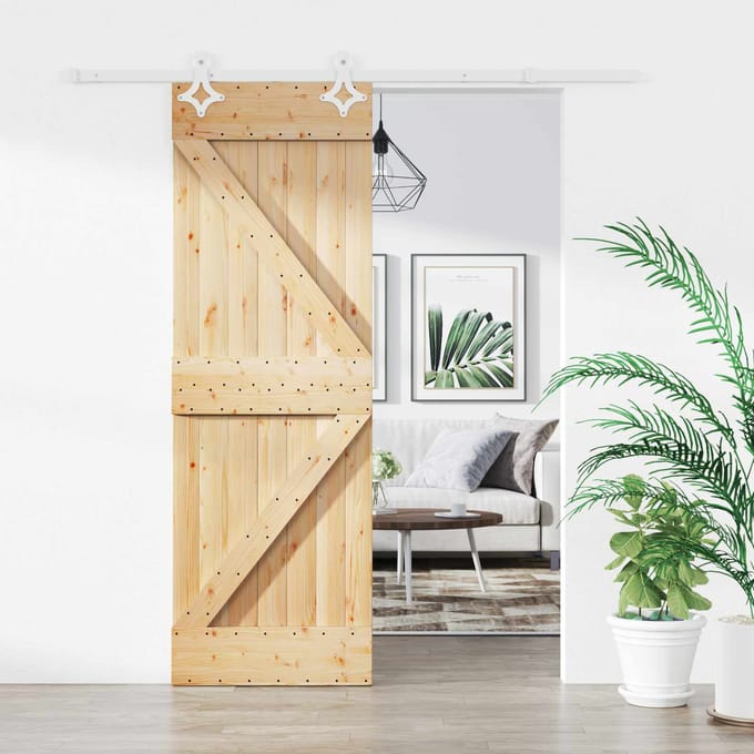 vidaXL - Schuifdeur - 70 - x - 210 - cm - Massief - Pine - Hout - (Onbehandeld)
