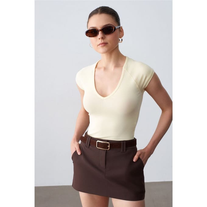 Hoge Taille A-Lijn Mini Rok Met Riem