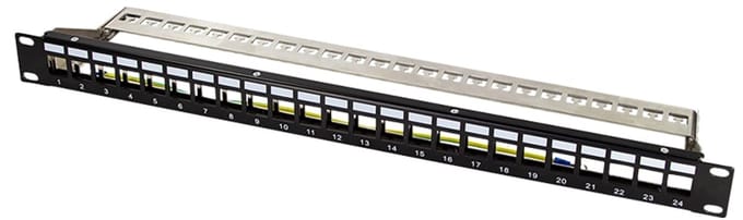 LOGILINK Patchpanel NK4058, 19", 24 keystone-modules, zwart