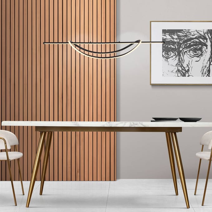 Milagro Lighting LED hanglamp Ambar, metaal, zwart, 4.000 K