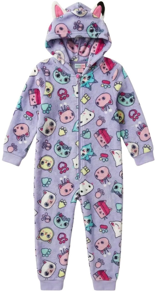 Gabby's Dollhouse Onesie - Maat 122/128 - Polyester - Pyjama - Paars