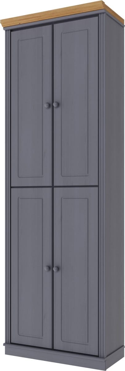 Anita- Boekenkast Houten Deuren 4 pcs GreyStW