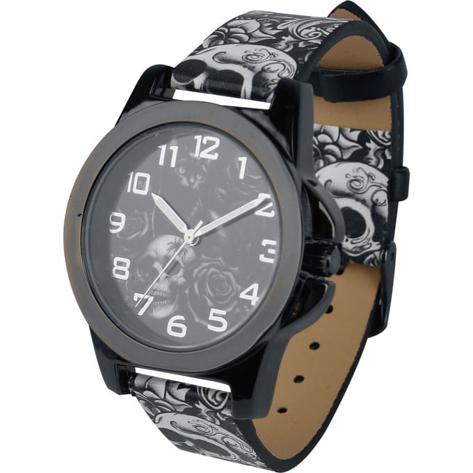 Skull - Gothic Polshorloges - zwart-grijs