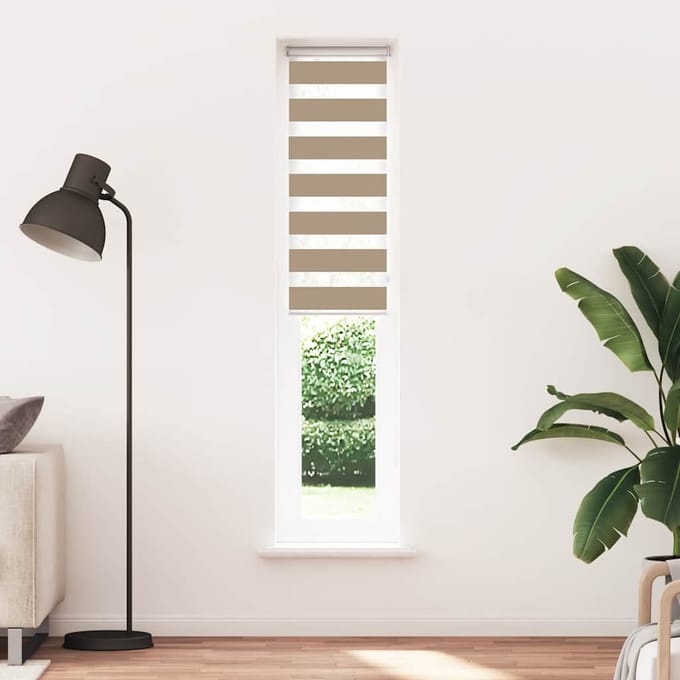 vidaXL - Zebra - Blind - 45x230 - cm - stofbreedte - 40,9 - cm - polyester - zandbruin