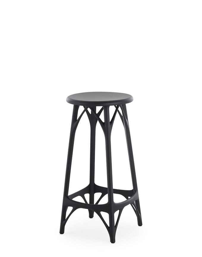 Kartell A.I. Stool Light Barkruk - zwart - Hoogte 65 cm