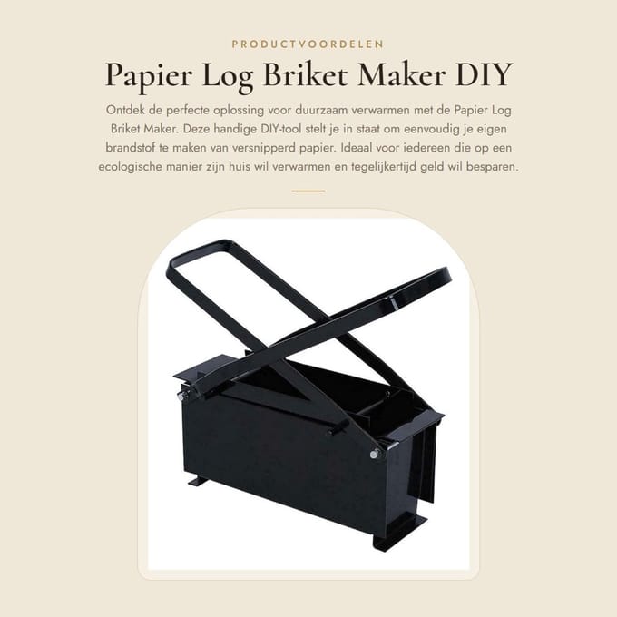Dailygoods- Briketmaker Heavy Duty - DIY Papier Log Maker - Recycle Krant Briket Maker - Baksteen Maker - Thuis Verwarming Tool - Ijzer Constructie - Briketpers