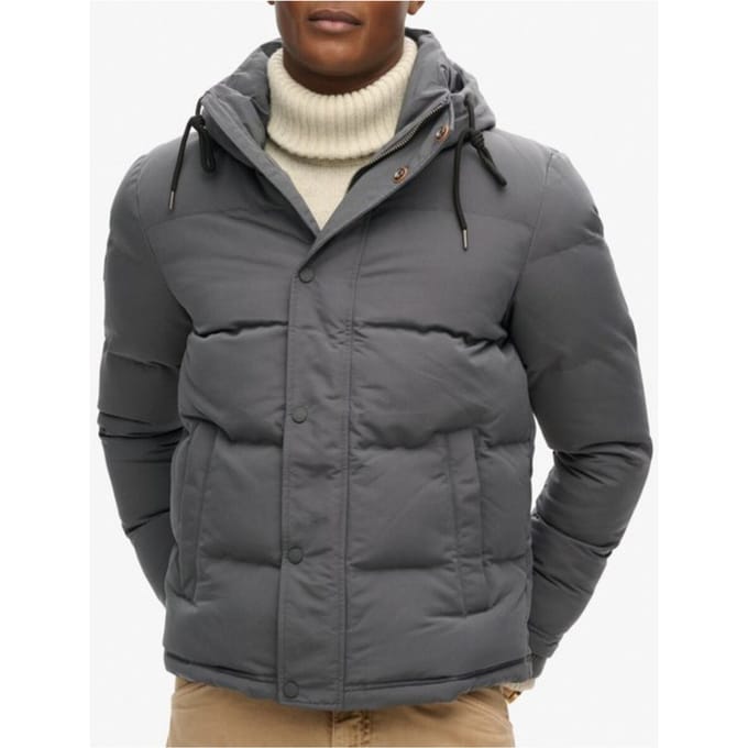 Superdry - Everest Korte Gewatteerde Jas Met Capuchon - Heren - Gewatteerde jassen