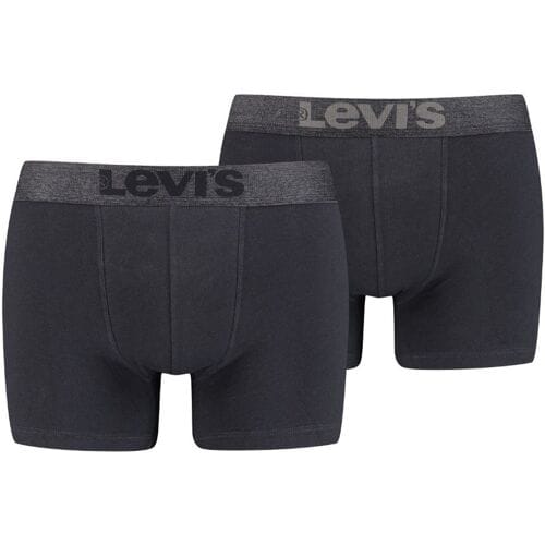 Levi's Boxershorts Melange WB Organic Cotton 2-pack Zwart-S