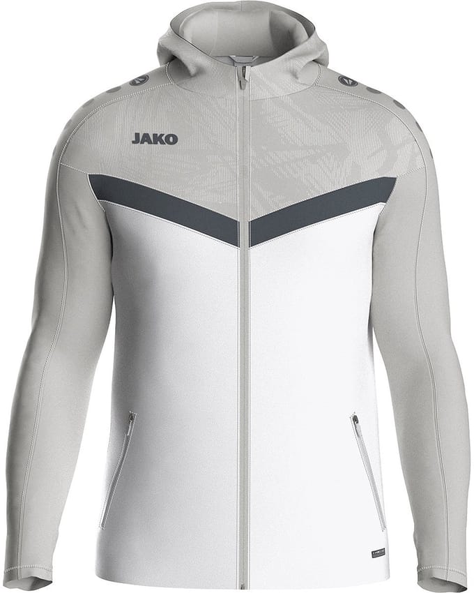 Jako Iconic Jas Met Kap Heren - Wit / Zachtgrijs | Maat: 4XL
