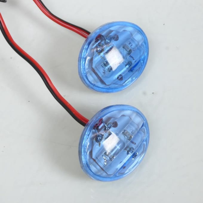 Mini clignotant œil de chat bleu à LED auto pour moto scooter quad feu décoratif