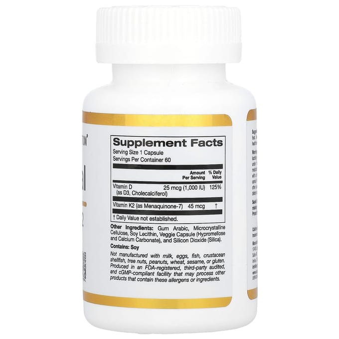 Liposomale Vitamine K2+ D3, 60 Veggie Capsules