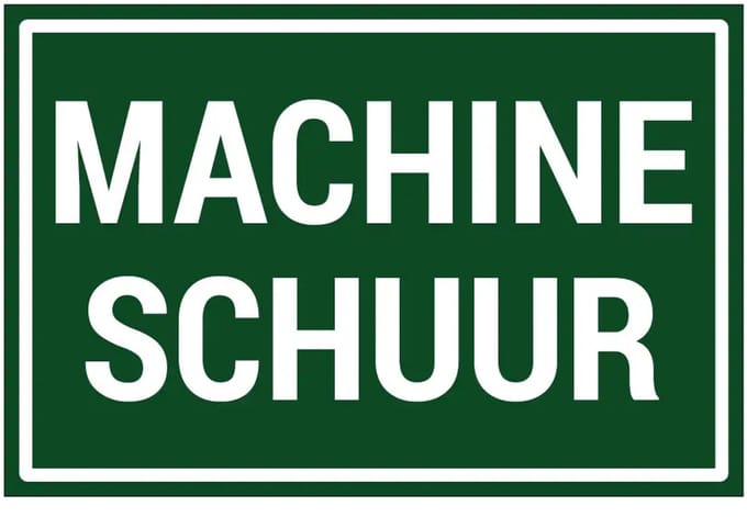 Machineschuur bord | gecoat dibond materiaal | 30 x 20 cm