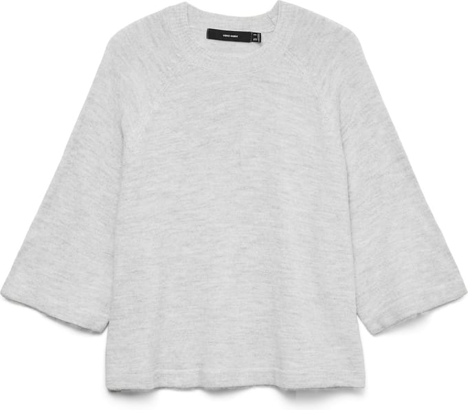 Vero Moda Trui Vmlefile 3/4 O-neck Pullover Noos 10336416 Light Grey Melange Dames Maat - S
