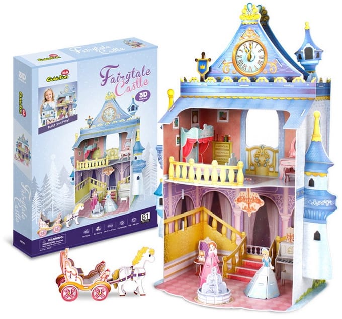 Cubic Fun 3D puzzel Fairytale Castle - 81 stukjes - speelgoed kasteel.